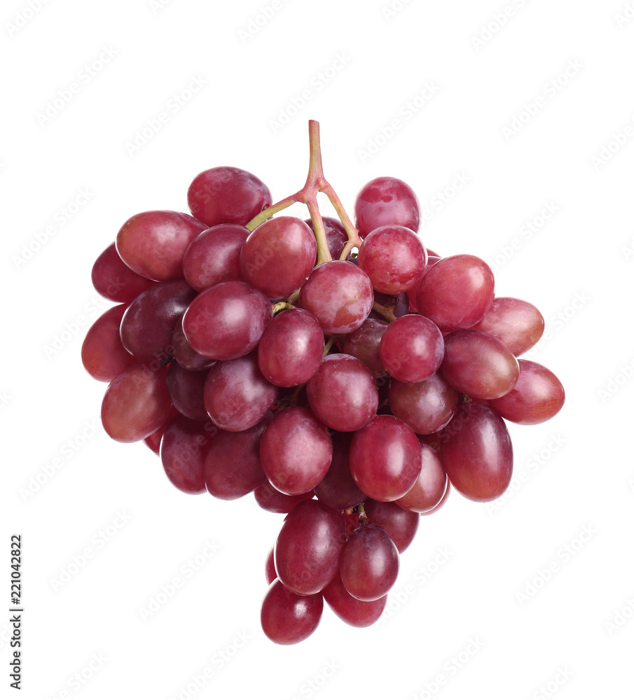 Bunch of red fresh ripe juicy grapes isolated on white Bunch of red fresh ripe juicy grapes isolated on white