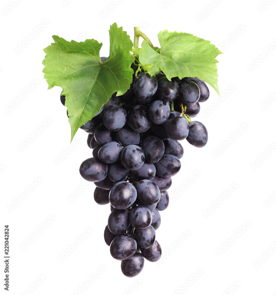 Fototapeta premium Bunch of fresh ripe juicy grapes isolated on white