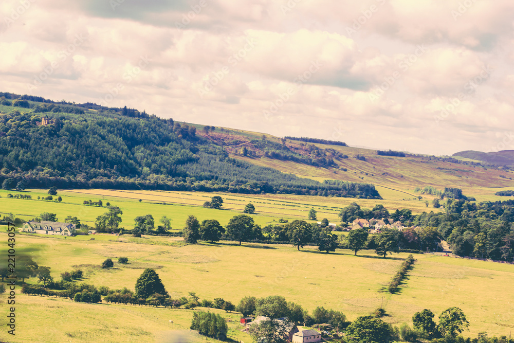 Beautiful hills and fields of Scotland