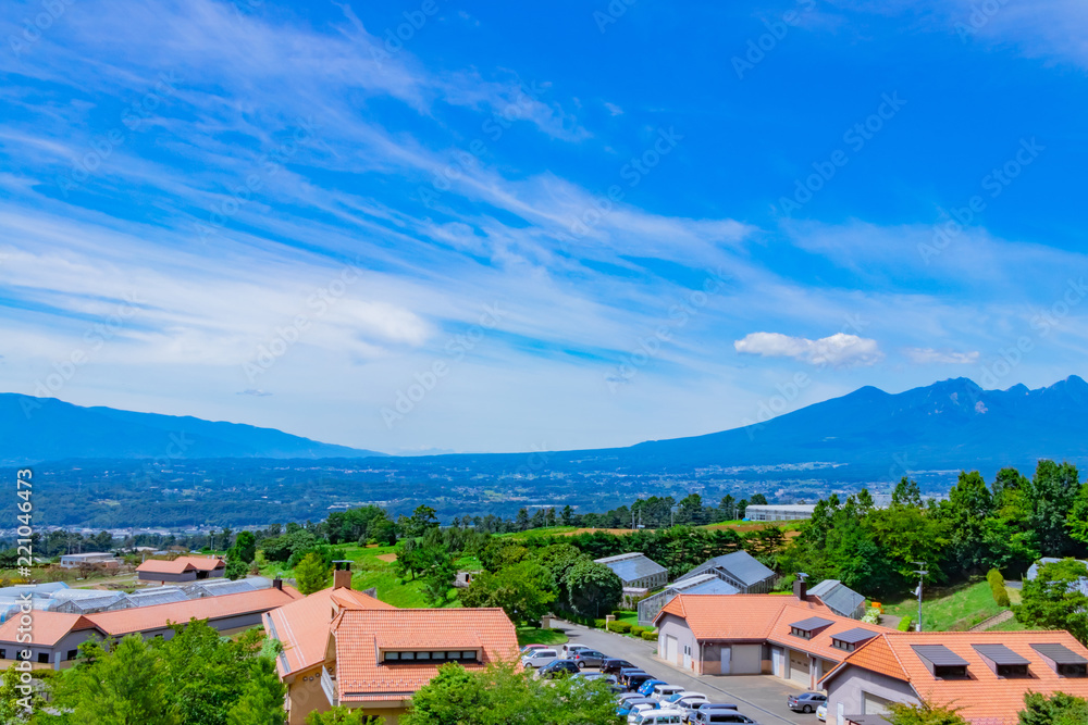 Obraz premium 山梨県北杜市明野 ハイジの村から見た景色
