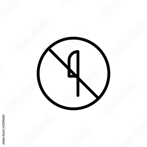 banning of a knife icon. Element of prohibition sign for mobile concept and web apps icon. Thin line icon for website design and development, app development. Premium icon