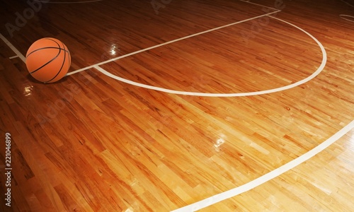 Wooden Floor of Basketball Court