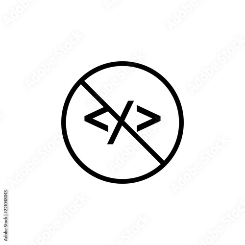 ban web code icon. Element of prohibition sign for mobile concept and web apps icon. Thin line icon for website design and development, app development. Premium icon