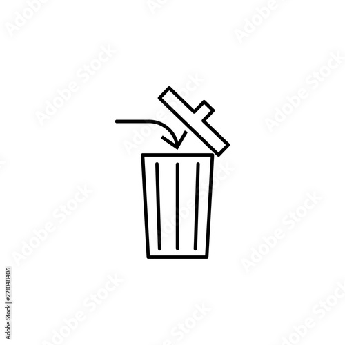 discard trash icon. Element of arrow and object icon for mobile concept and web apps. Thin line discard trash icon can be used for web and mobile