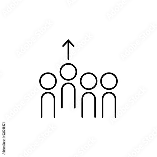 employees leave work icon. Element of arrow and object icon for mobile concept and web apps. Thin line employees leave work icon can be used for web and mobile