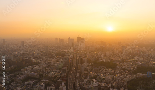 東京風景・夕日・渋谷