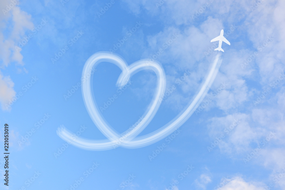 Obraz premium Heart-shaped on blue sky.