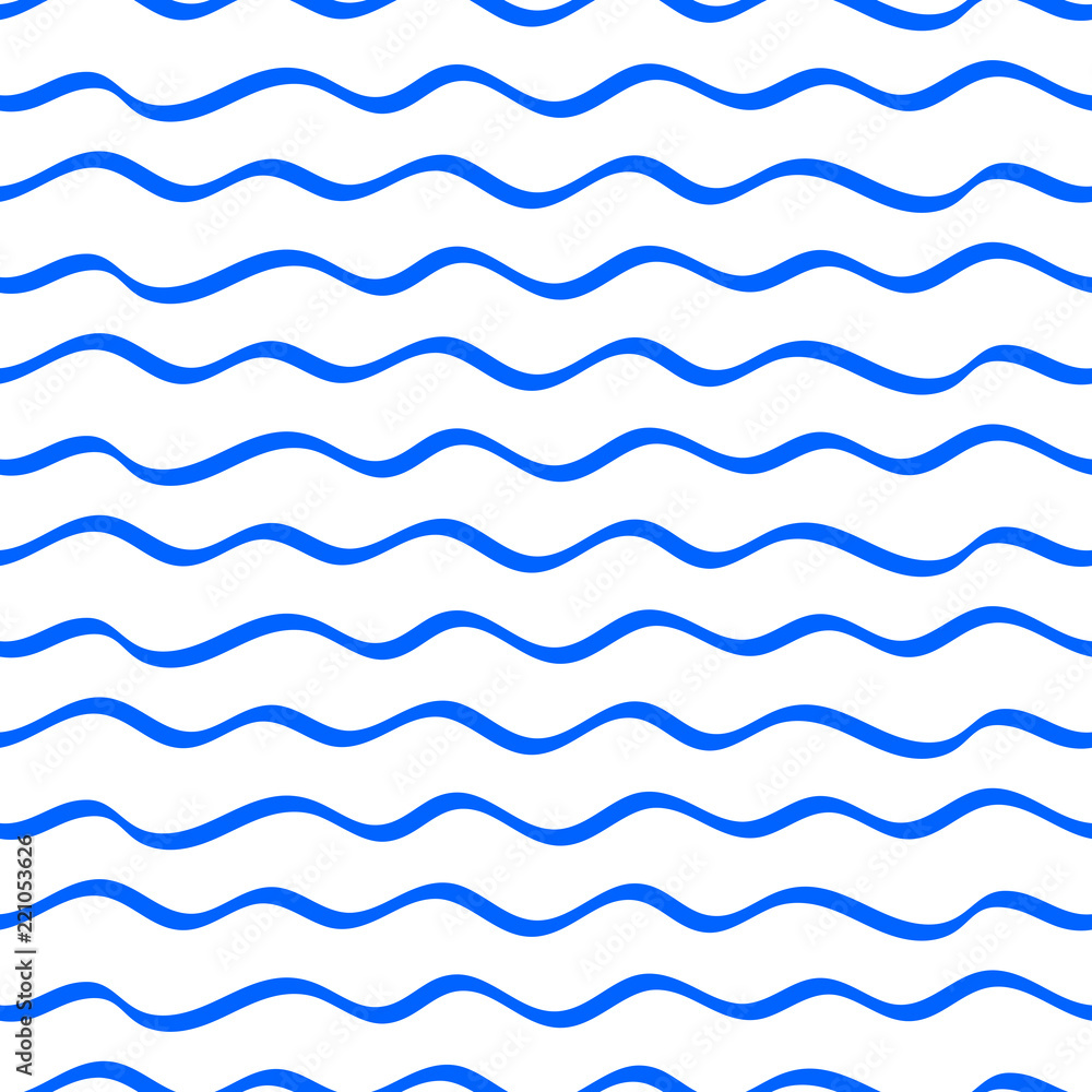 Cute waves seamless pattern, wather background, linear design, simple ornament, template, sketch for design Cute waves seamless pattern, wather background, linear design, simple ornament, template, sketch for design