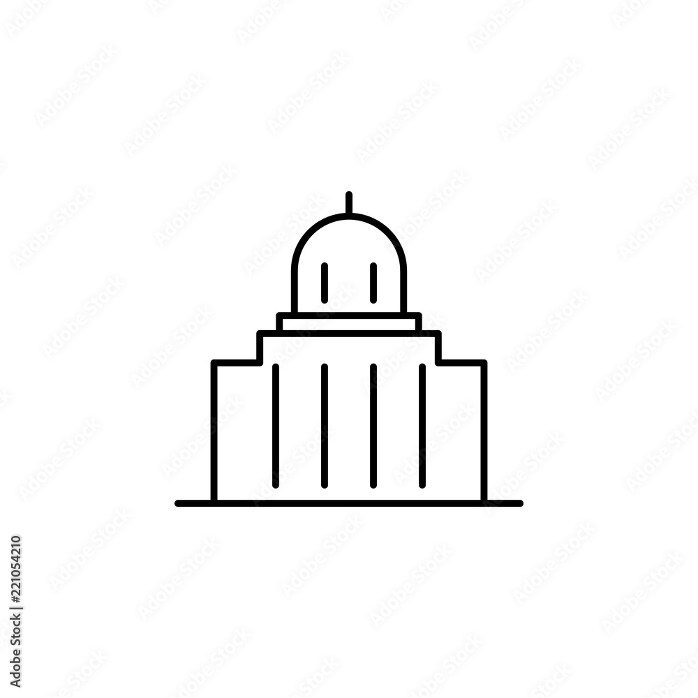 city hall icon. Element of building and landmark outline icon for mobile concept and web apps. Thin line city hall icon can be used for web and mobile