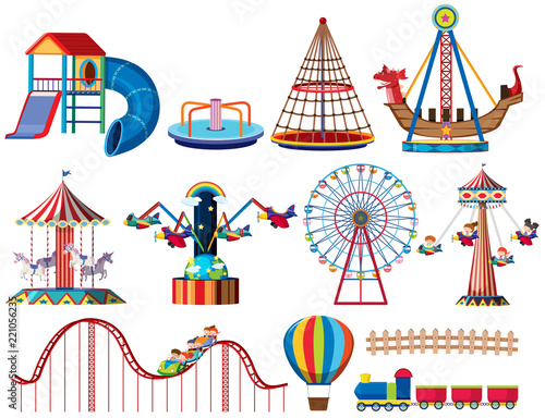 A set of theme park rides