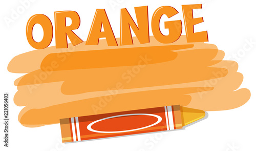 A orange crayon on white background