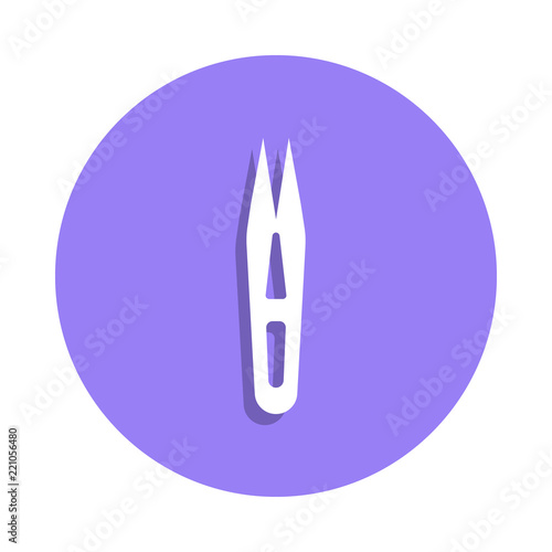 eyebrow tweezers iconicon in badge style. One of Handmade collection icon can be used for UI, UX