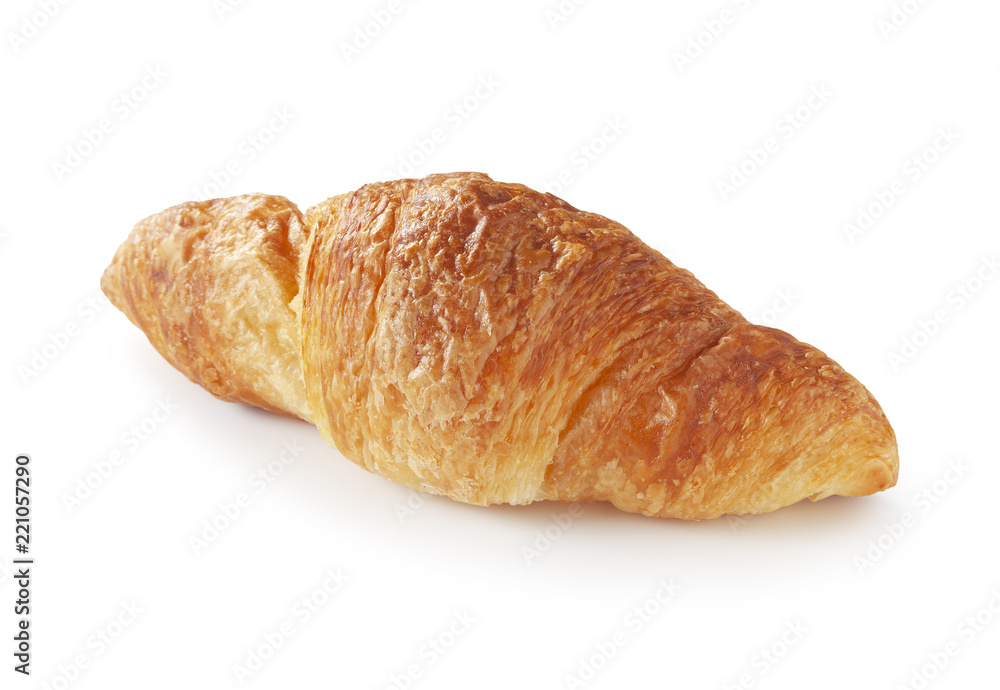freshly baked croissant isolated on white background freshly baked croissant isolated on white background
