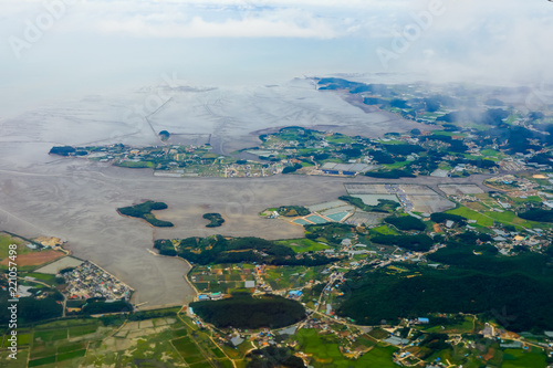 Aerial photos view of South Korea island