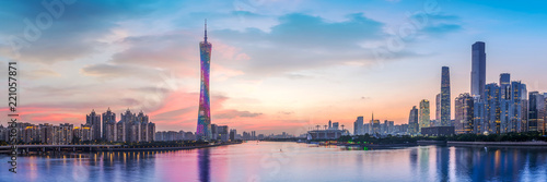 Skyline of urban architectural landscape in Guangzhou.. photo