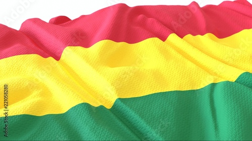 3d render, Realistic Wavy Flag of bolivia .