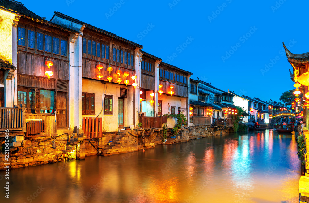 Suzhou ancient town night view