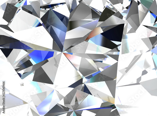 Realistic diamond texture close up, 3D illustration.