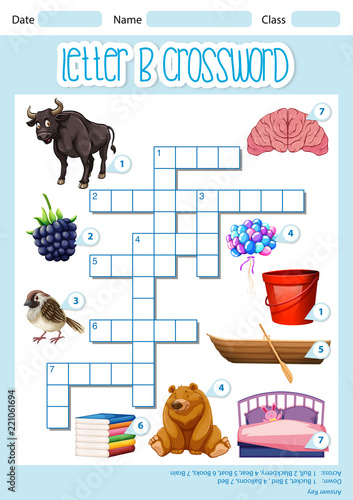 Crossword letter B game template