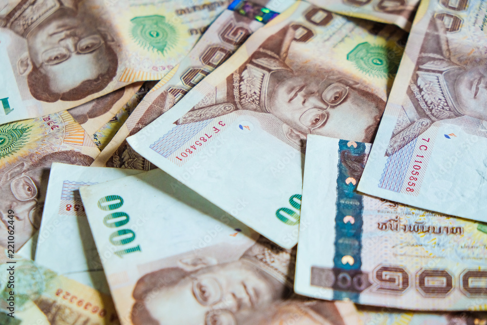 Obraz premium Thai money note using as background stacking