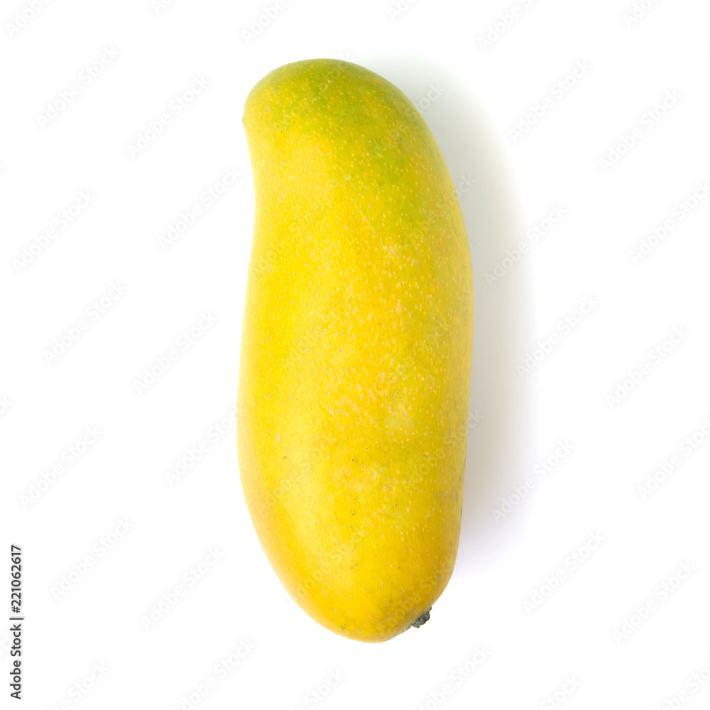 Mahachanok or Rainbow Mango (Mangifera indica L.) on a white background