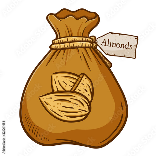 Brown Bag Full of Almond Nuts