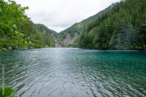 lake in mountains, lindeman lake, Chilliwack, BC, Canada photo