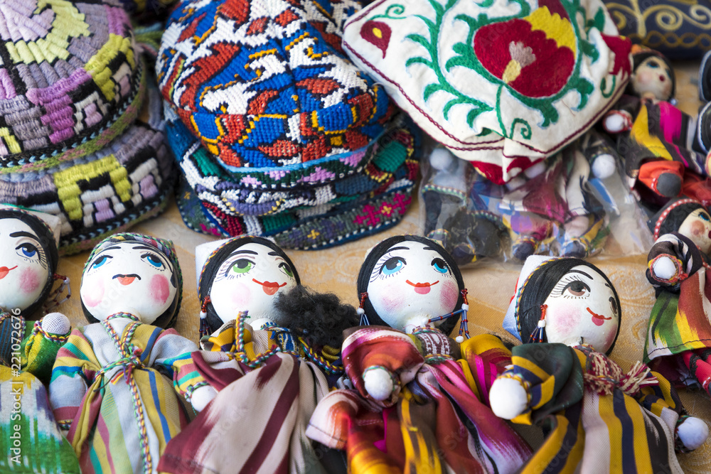 Traditional oriental doll in Bukhara Bazaar, Uzbekistan