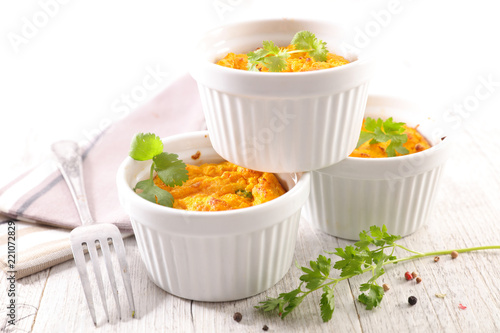 Foto carrot and pumpkin flan