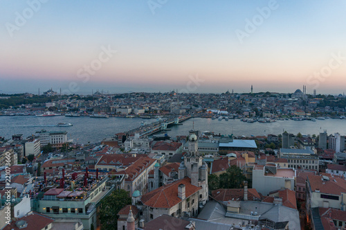 View from above on Istanbul historic centre with red rooftops © Olga K