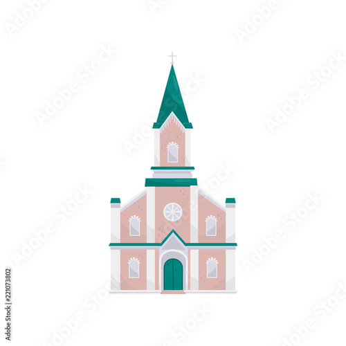 Christian protestant church building vector Illustration on a white background