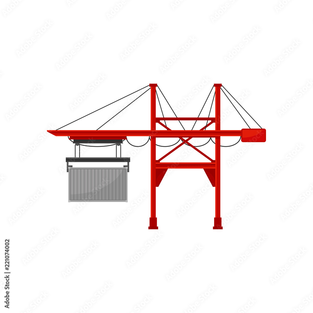Industrial port and cargo harbor crane vector Illustration on a white background Industrial port and cargo harbor crane vector Illustration on a white background