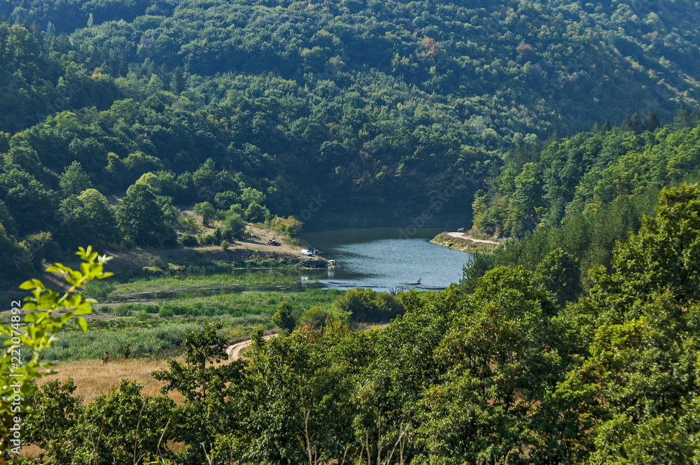Place for rest and fishing of  river Lesnovska in the Sredna gora mountain near Sofia, Bulgaria 