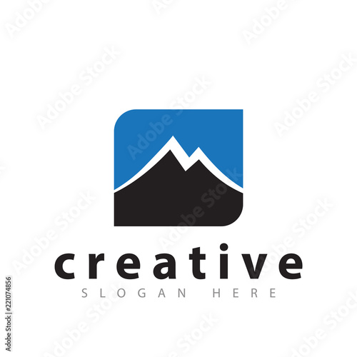 mount in square logo design template