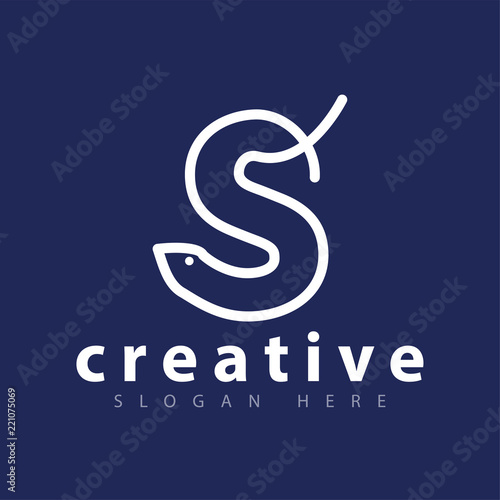 Line Letter S Snake Logo vector template