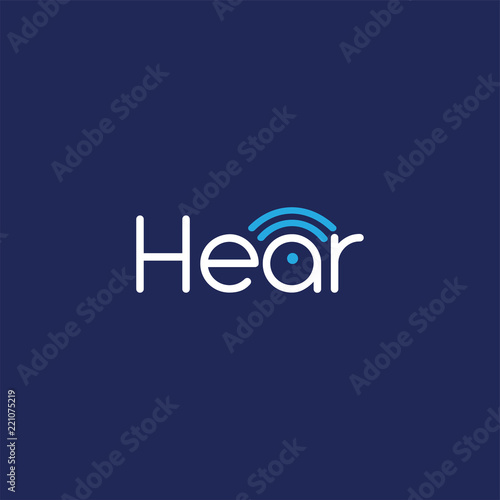Hear text logotype vector template