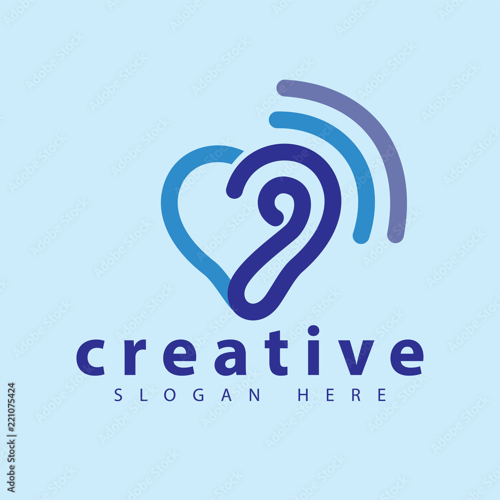Hear ear love logo icon vector template Hear ear love logo icon vector template