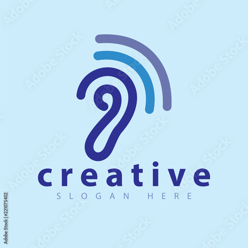 Hear ear logo icon vector template