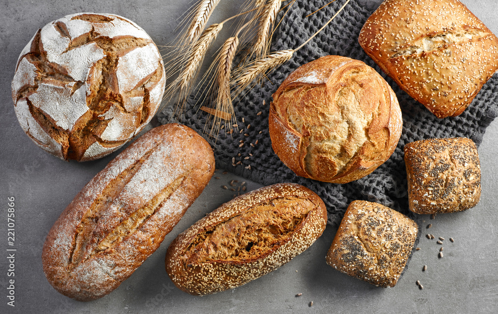 various freshly baked bread