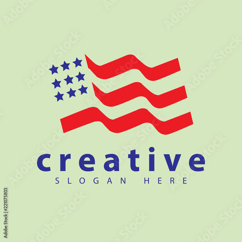Campaign flag logo icon vector template