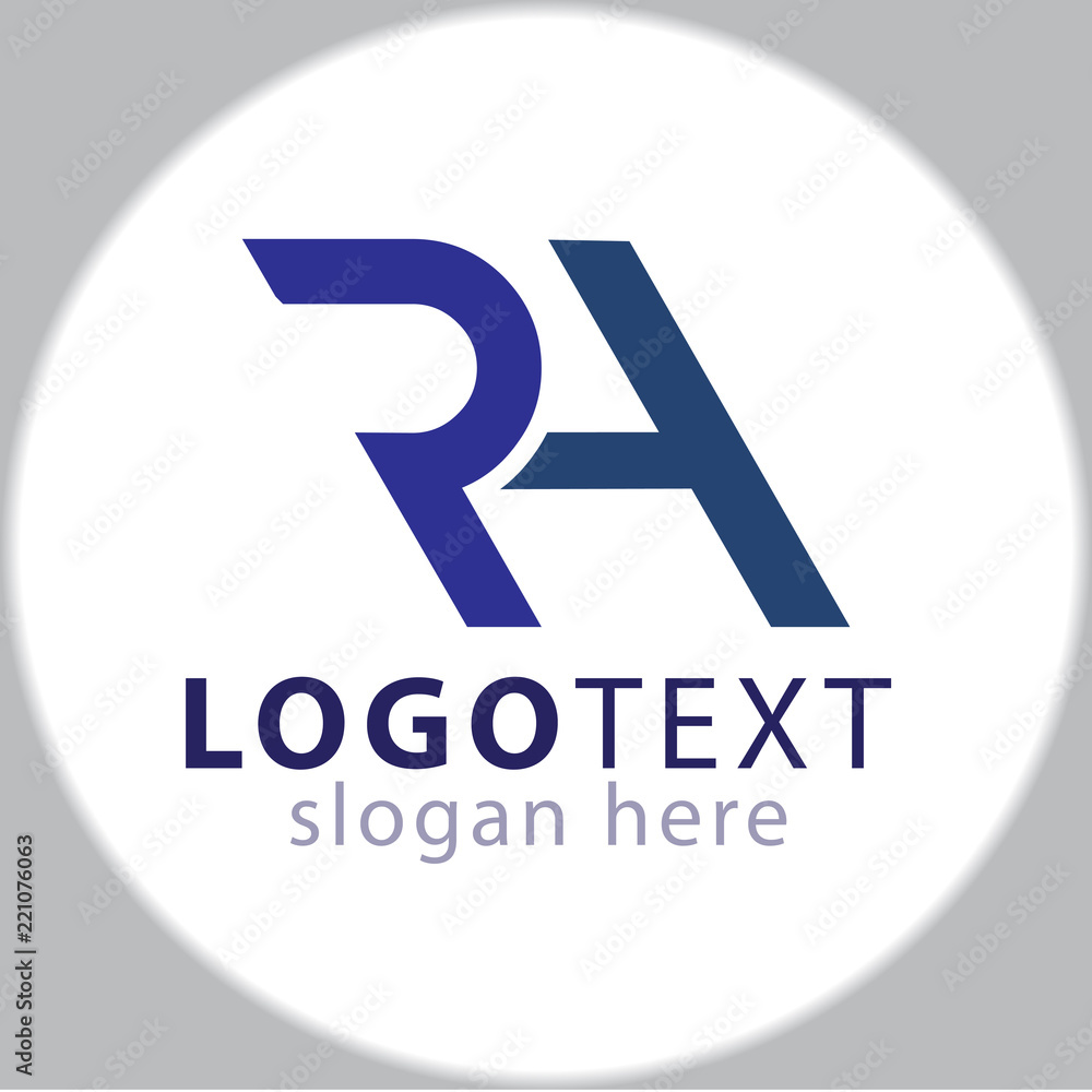 RH Initial letter logo icon vector template