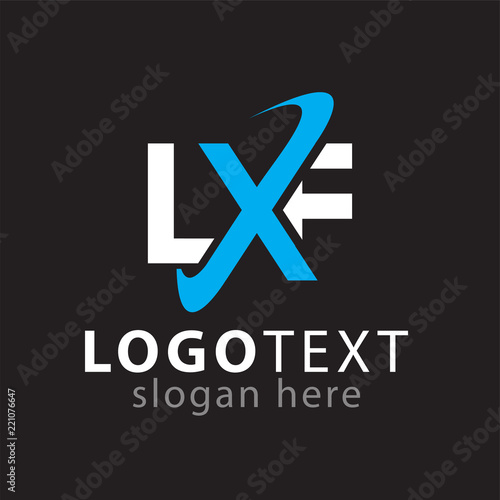 L X F Initial letter logo icon vector template