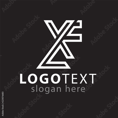 L X F Initial letter logo icon vector template