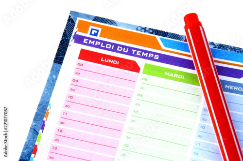 emploi du temps scolaire sur agenda