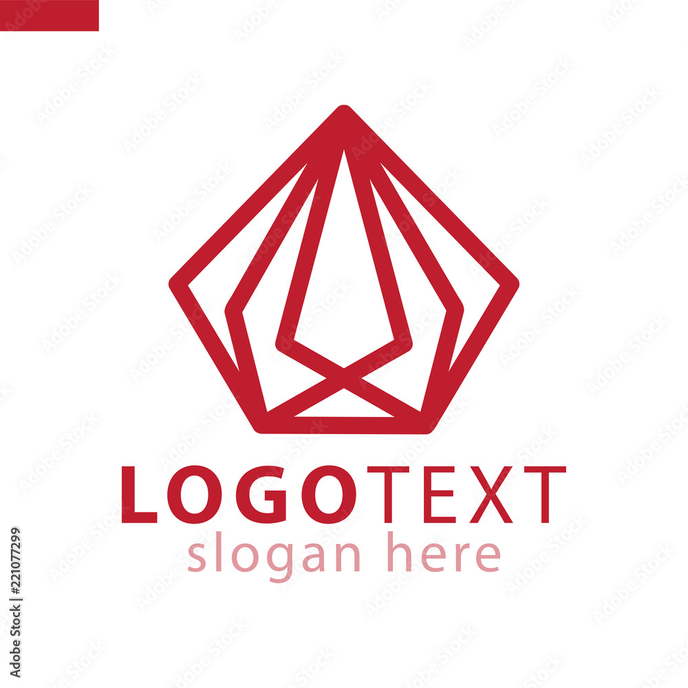 Naklejka premium Line Diamond logo icon vector template
