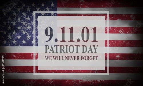 Patriot Day of USA background on american flag
