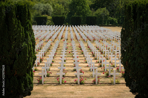 Fototapeta Naklejka Na Ścianę i Meble -  Cemetery outside of the Douaumont ossuary near Verdun France