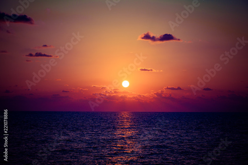 sunset and sea