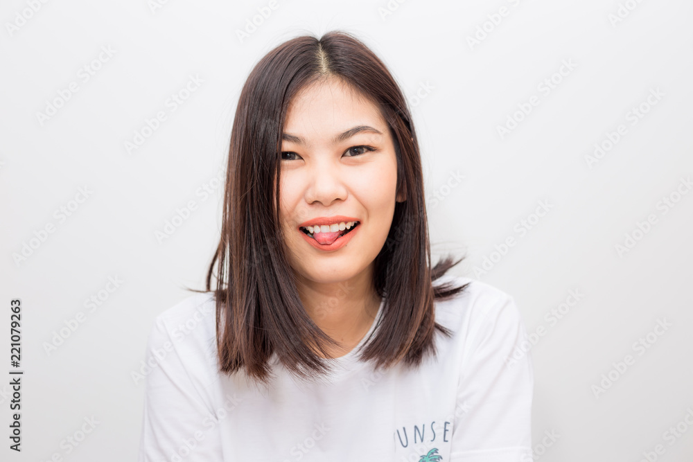 Portrait of attractive young asian women relaxing and smiling Portrait of attractive young asian women relaxing and smiling