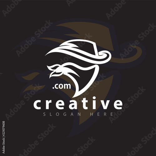 Cowboy head logo icon vector template